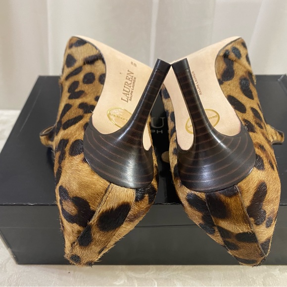 🆕 Ralph Lauren Gorgeous Hair Calf Leopard Print heels👠 - Picture 6 of 8